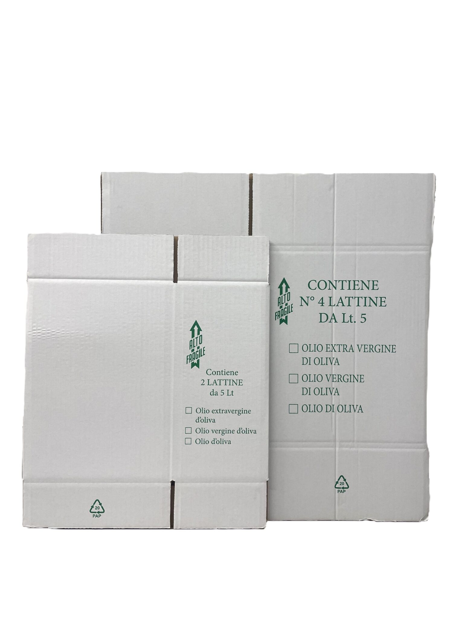 Foto scatole in cartone per lattine olio