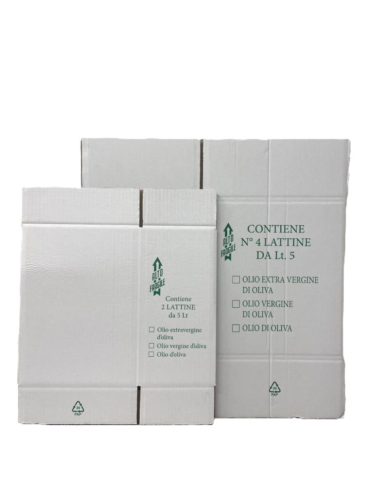 Foto scatole in cartone per lattine olio